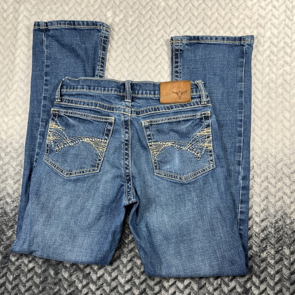 Wrangler 20X Jeans Mens 28x32 Blue Bootcut Dark Wash Denim Style 42 Thick Stitch